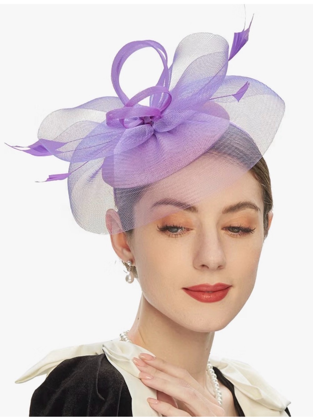 Elegant Lavender Fascinator Hat for Women